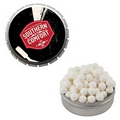 Large White Snap Top Round Tin Filled w/ Signature Peppermints